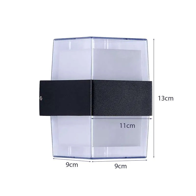 Cuboid Up Down LED Wall Light 12W IP54 – Black, Warm White - photo 4