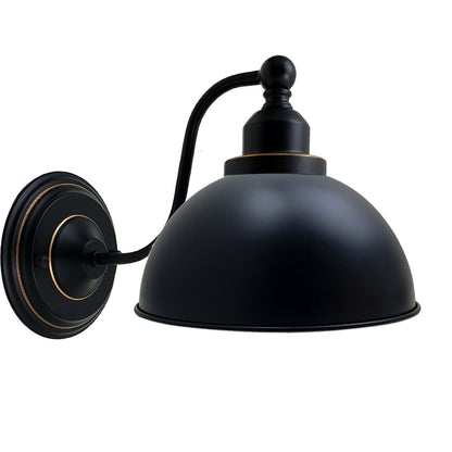 Curved Arm Wall Light Black with Shade – Dome, Retro Bell or Cage - photo 26