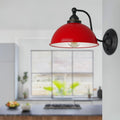 Curved Arm Wall Light Black with Shade – Dome, Retro Bell or Cage