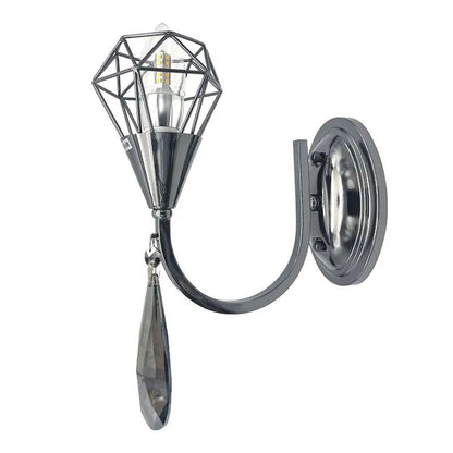 Curved Arm Wall Light with Diamond Cage & K9 Crystal – E14 - photo 8