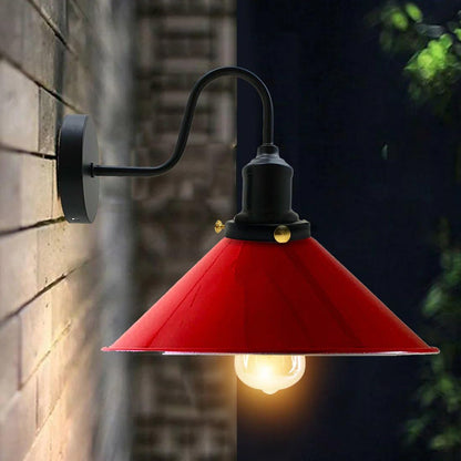 Curved Swan Neck Wall Light with Shade & ST64 Bulb – Black - photo 18