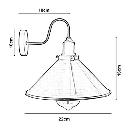 Curved Swan Neck Wall Light with Shade & ST64 Bulb – Black - photo 3