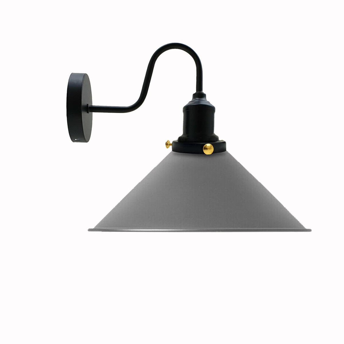 Curved Swan Neck Wall Light with Shade & ST64 Bulb – Black - photo 23