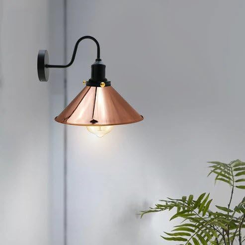 Curved Swan Neck Wall Light with Shade & ST64 Bulb – Black - photo 24