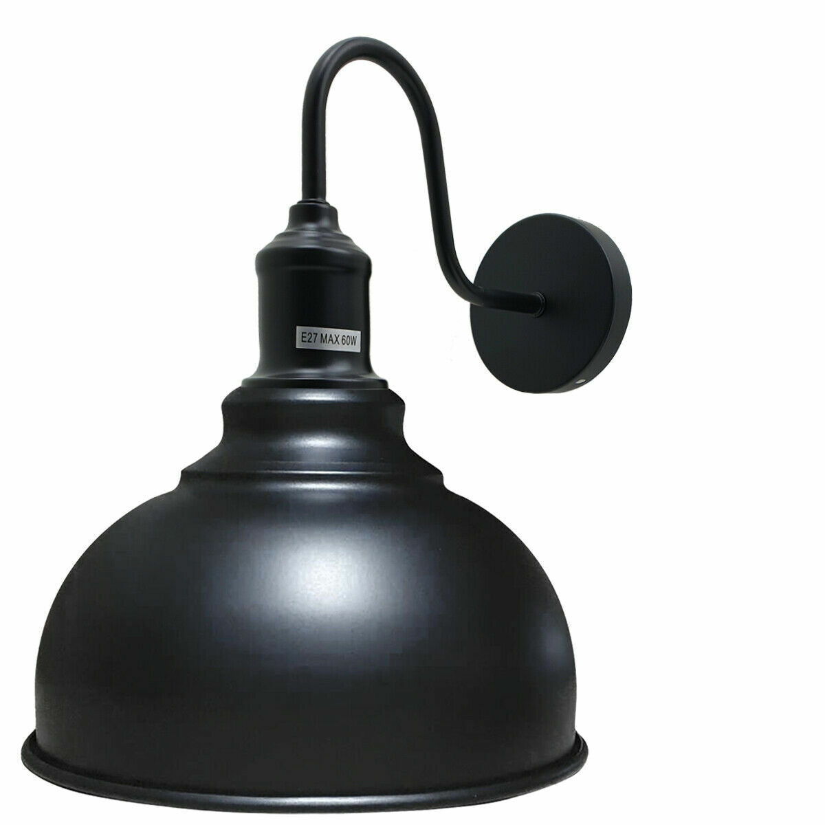 Curved Swan Neck Wall Light Black with Shade - photo 32