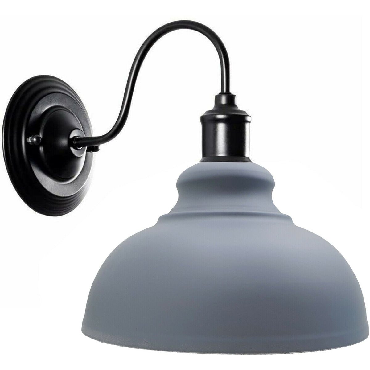 Curved Swan Neck Wall Light Black with Shade - photo 87