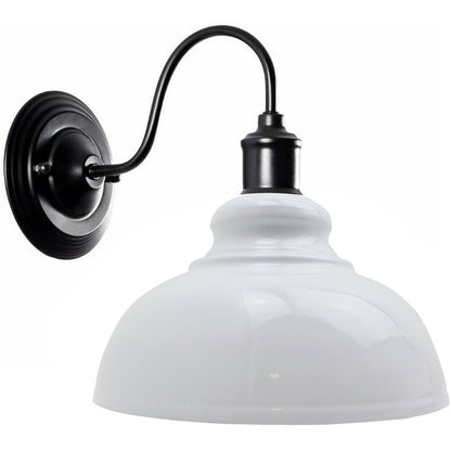 Curved Swan Neck Wall Light Black with Shade - photo 88