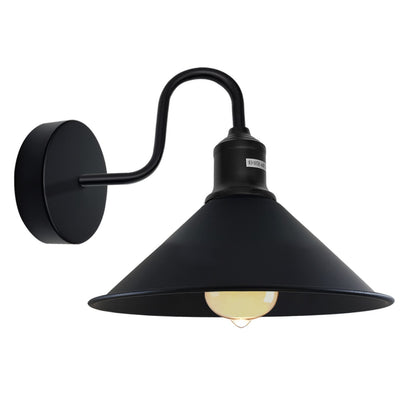 Curved Swan Neck Wall Light Black with Shade - photo 26