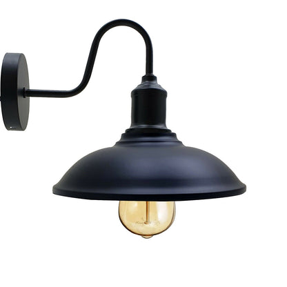 Curved Swan Neck Wall Light Black with Shade - photo 92