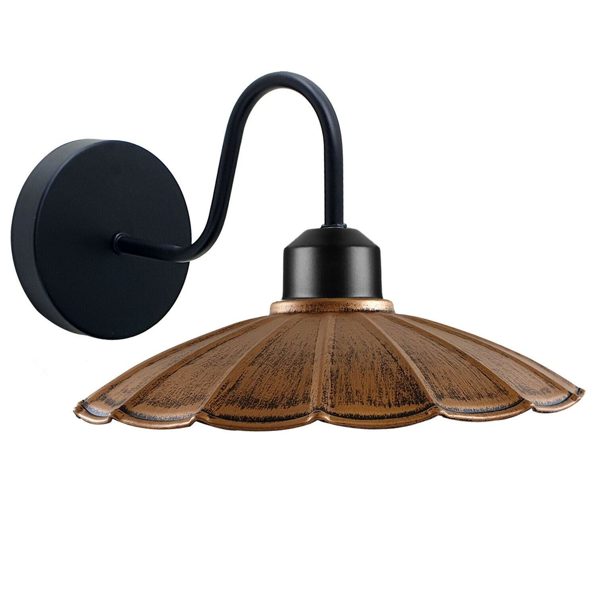 Curved Swan Neck Wall Light Black with Shade - photo 41