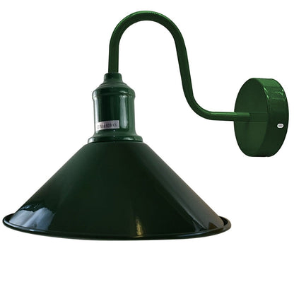 Curved Swan Neck Wall Light with Shade – 9 Colours, E27 - photo 10