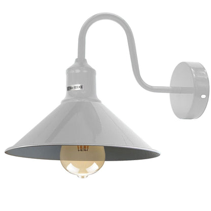 Curved Swan Neck Wall Light with Shade – 9 Colours, E27 - photo 12