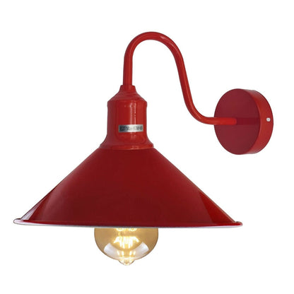 Curved Swan Neck Wall Light with Shade – 9 Colours, E27 - photo 16