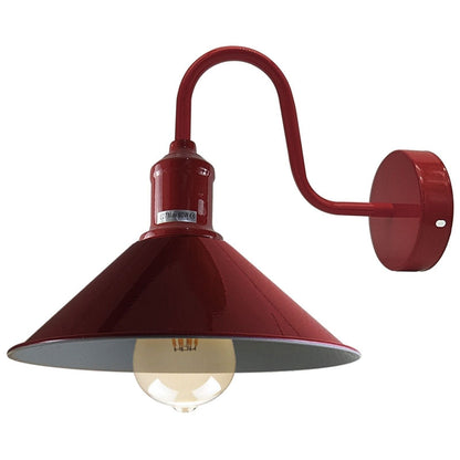 Curved Swan Neck Wall Light with Shade – 9 Colours, E27 - photo 18