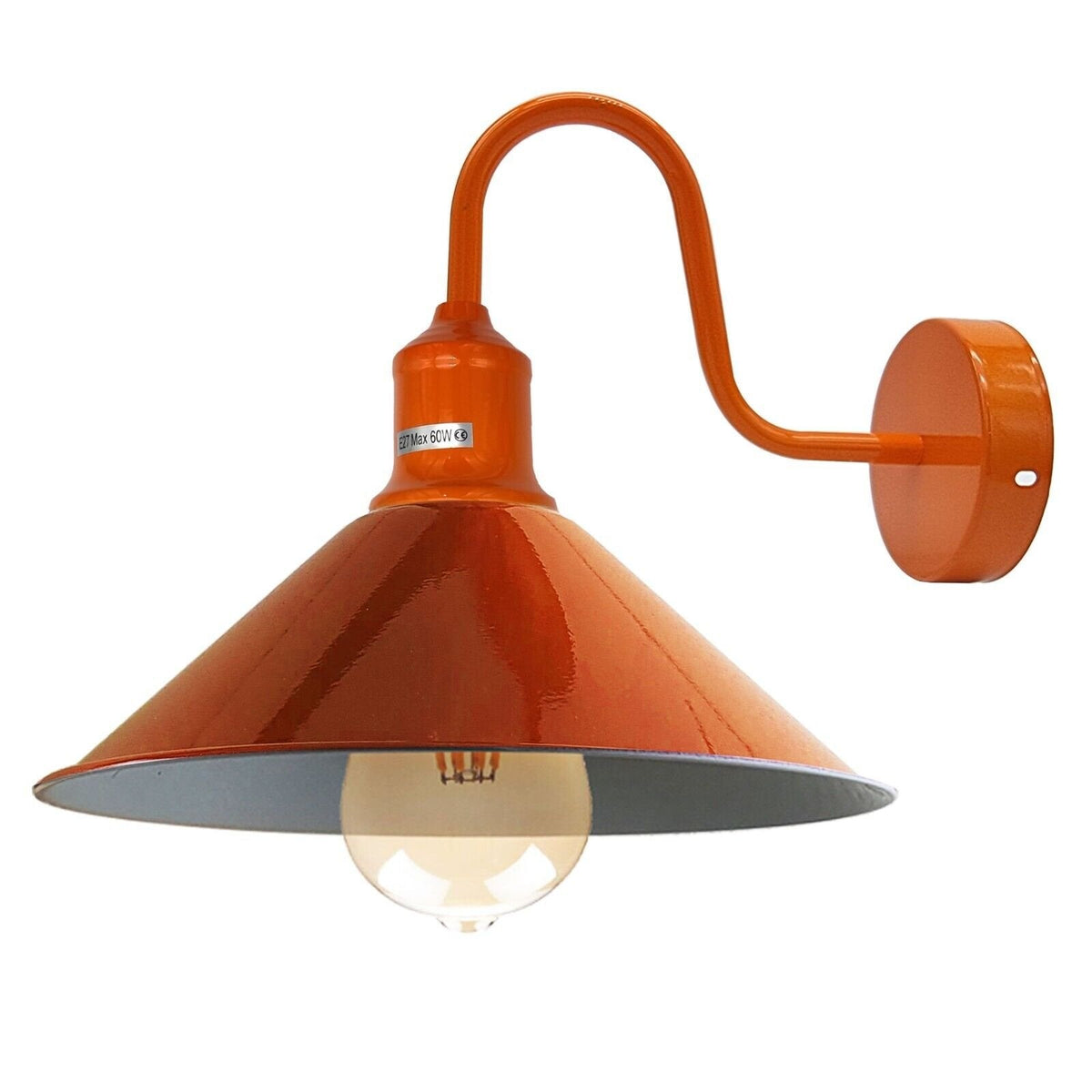 Curved Swan Neck Wall Light with Shade – 9 Colours, E27 - photo 22