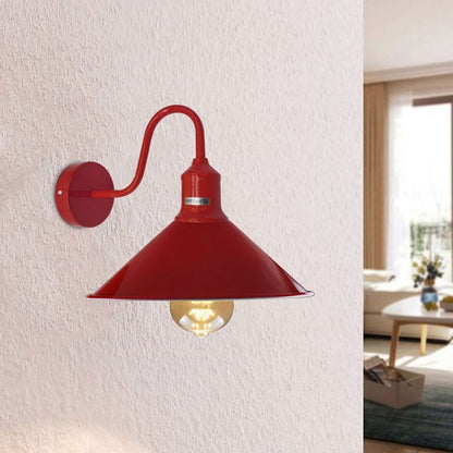 Curved Swan Neck Wall Light with Shade – 9 Colours, E27 - photo 5