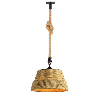 2 m Hemp Rope Pendant Light – Barn, Dome, Curvy or Hemp Shades - Black, Hemp 38 cm Hemp, Without Bulb