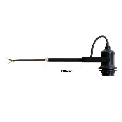 Swivel Arm Wall Light Holder – Black, E27, with or without Shade - Black, No Shade, Without Bulb