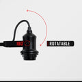 Swivel Arm Wall Light Holder – Black, E27, with or without Shade