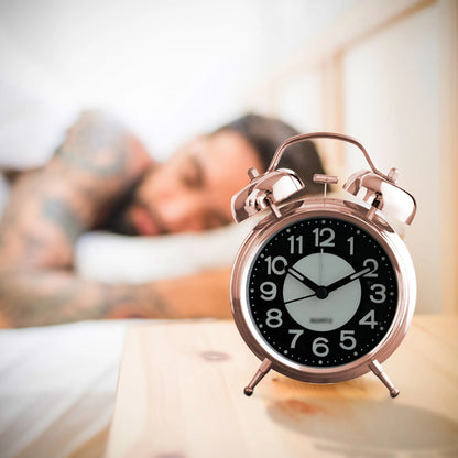 Glow-in-the-Dark Twin Bell Alarm Clock – Loud Bell, Copper or Rose Gold - photo 3