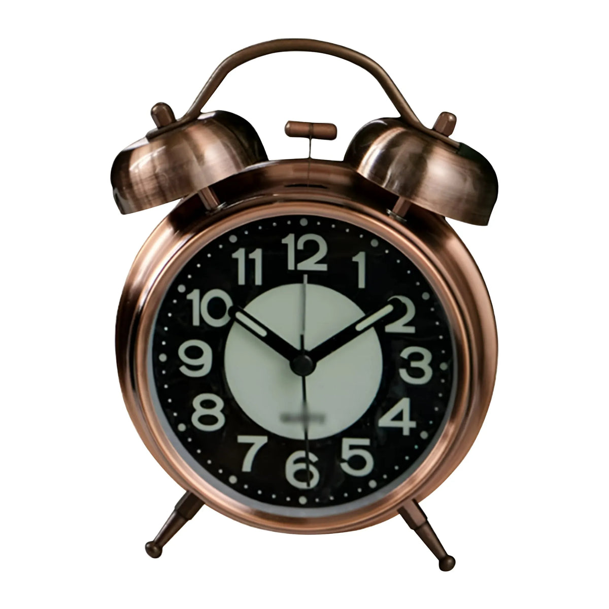 Glow-in-the-Dark Twin Bell Alarm Clock – Loud Bell, Copper or Rose Gold - Copper