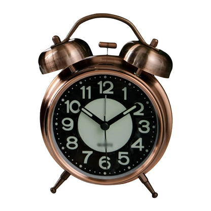 Glow-in-the-Dark Twin Bell Alarm Clock – Loud Bell, Copper or Rose Gold - Copper