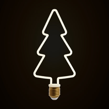 Decorative LED Filament Bulbs E27 – Heart, Star, Spiral, Christmas Tree & More - Christmas Tree, Single, 8W