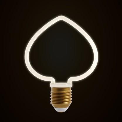 Decorative LED Filament Bulbs E27 – Heart, Star, Spiral, Christmas Tree & More - Heart, Single, 4W