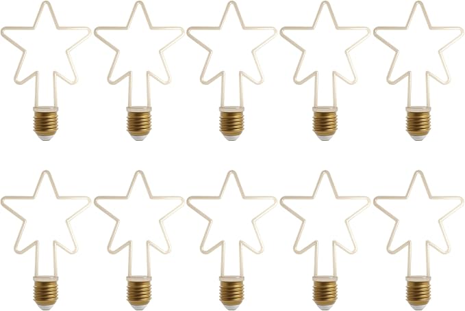 Decorative LED Filament Bulbs E27 – Heart, Star, Spiral, Christmas Tree & More - Spiral, Pack of 10, 4W