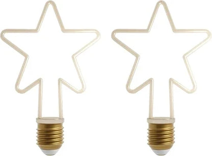 Decorative LED Filament Bulbs E27 – Heart, Star, Spiral, Christmas Tree & More - Spiral, Pack of 2, 4W