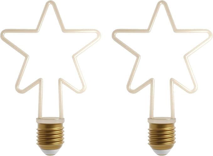 Decorative LED Filament Bulbs E27 – Heart, Star, Spiral, Christmas Tree & More - Spiral, Pack of 2, 8W
