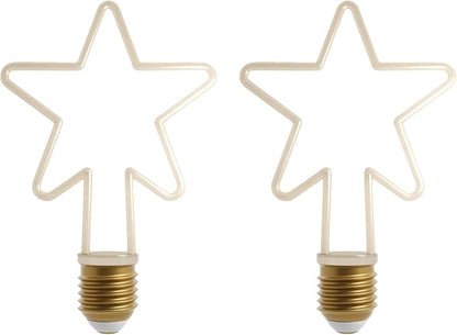 Decorative LED Filament Bulbs E27 – Heart, Star, Spiral, Christmas Tree & More - Spiral, Pack of 2, 8W