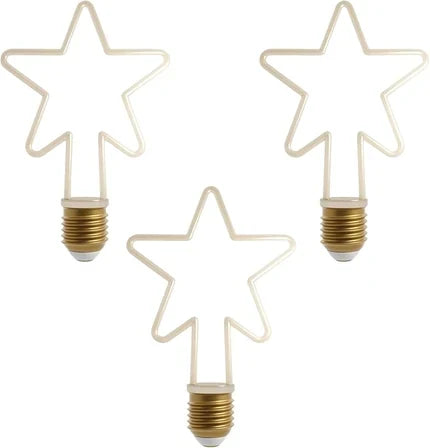 Decorative LED Filament Bulbs E27 – Heart, Star, Spiral, Christmas Tree & More - Spiral, Pack of 3, 4W