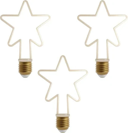Decorative LED Filament Bulbs E27 – Heart, Star, Spiral, Christmas Tree & More - Spiral, Pack of 3, 4W