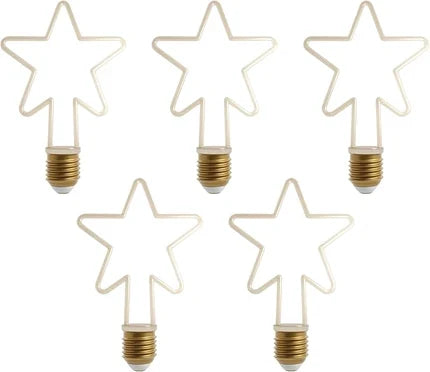 Decorative LED Filament Bulbs E27 – Heart, Star, Spiral, Christmas Tree & More - Spiral, Pack of 5, 4W