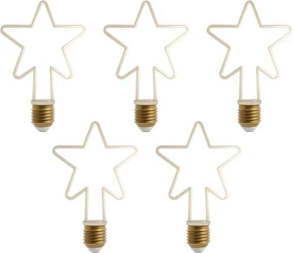 Decorative LED Filament Bulbs E27 – Heart, Star, Spiral, Christmas Tree & More - Spiral, Pack of 5, 4W