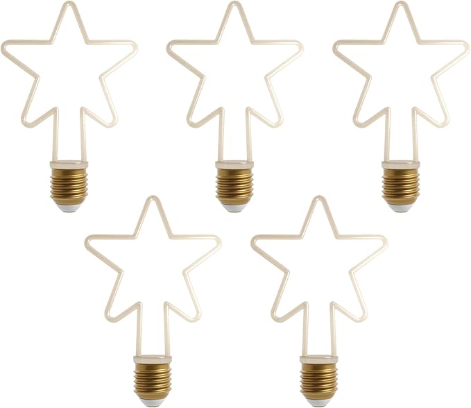 Decorative LED Filament Bulbs E27 – Heart, Star, Spiral, Christmas Tree & More - Spiral, Pack of 5, 8W