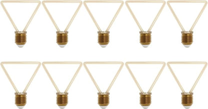 Decorative LED Filament Bulbs E27 – Heart, Star, Spiral, Christmas Tree & More - Triangle, Pack of 10, 4W