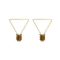 Decorative LED Filament Bulbs E27 – Heart, Star, Spiral, Christmas Tree & More - Triangle, Pack of 2, 4W