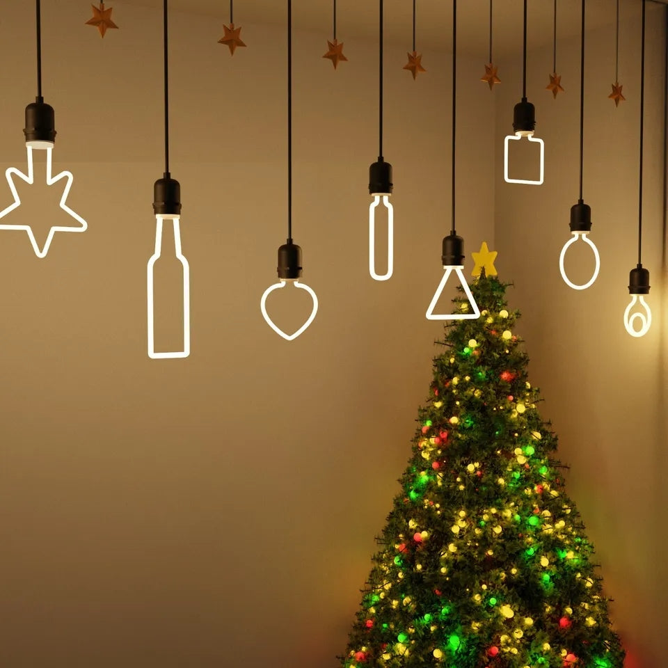 Decorative LED Filament Bulbs E27 – Heart, Star, Spiral, Christmas Tree & More
