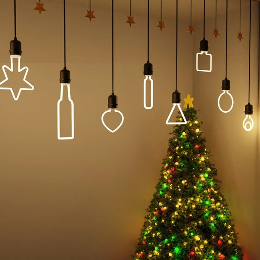 Decorative LED Filament Bulbs E27 – Heart, Star, Spiral, Christmas Tree & More