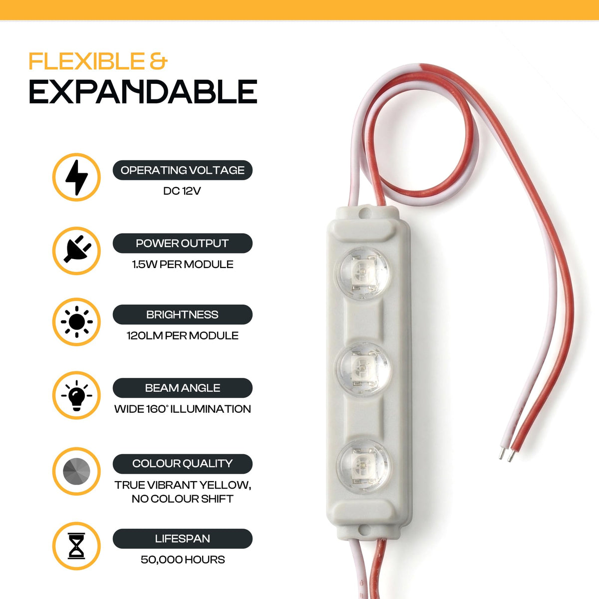 12V LED Sign Modules, Pack of 200 – Cool White, Green, Yellow & RGB - photo 11