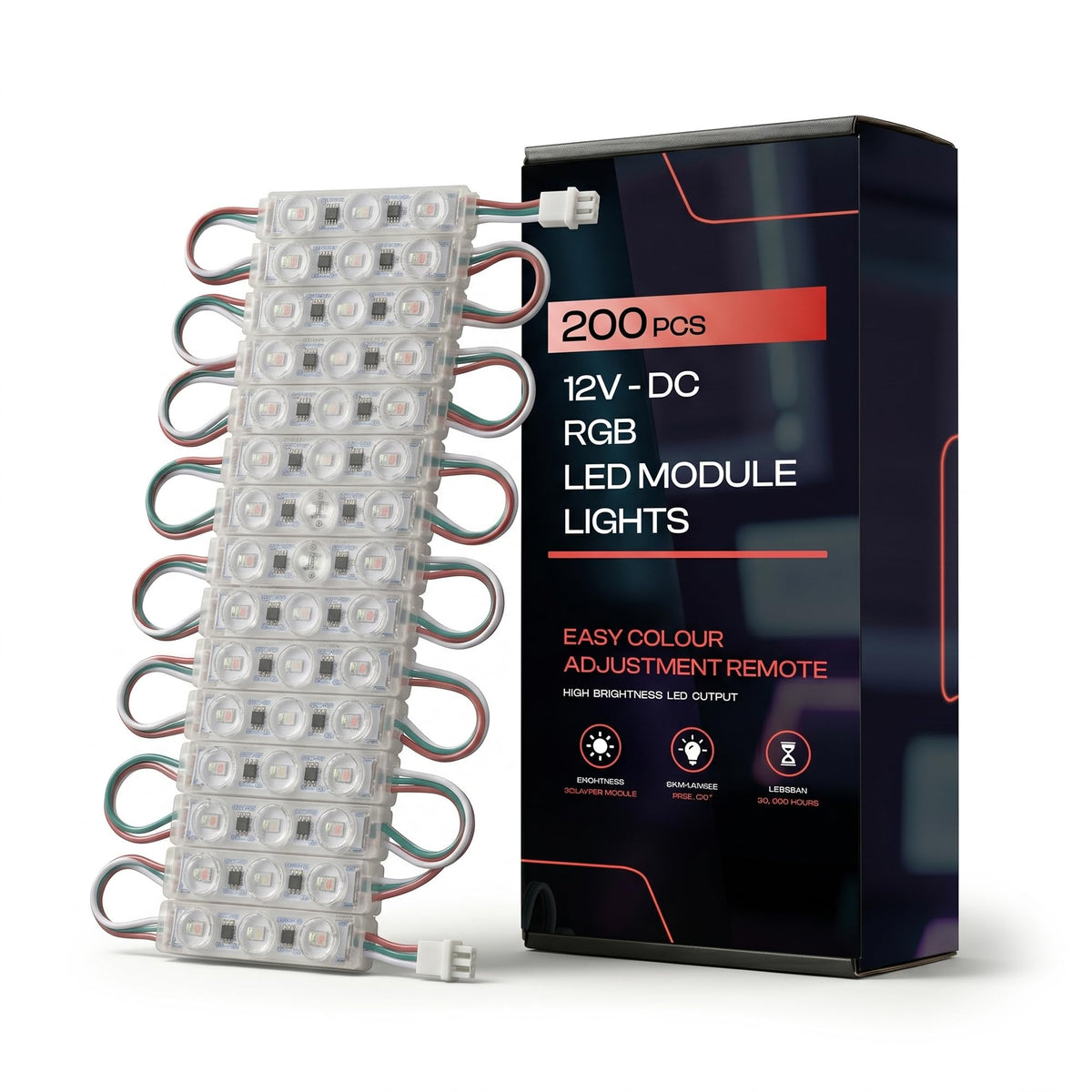 12V LED Sign Modules, Pack of 200 – Cool White, Green, Yellow & RGB - RGB