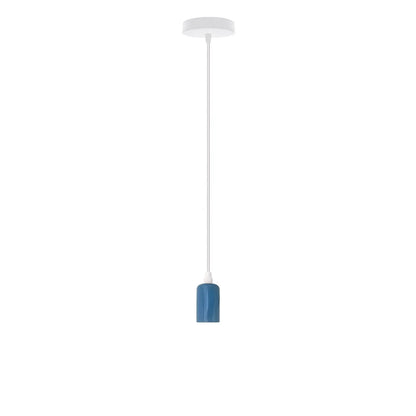 Colourful Silicone Pendant Light – Blue, Green, Red or Yellow, E27 - Blue, No Shade, Without Bulb