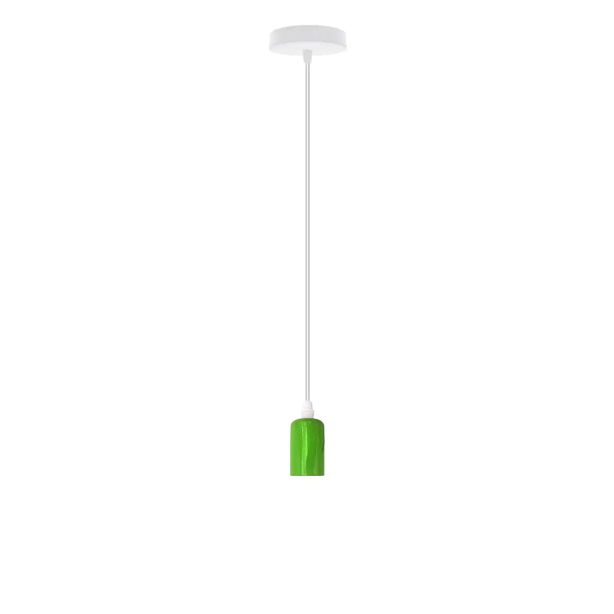 Colourful Silicone Pendant Light – Blue, Green, Red or Yellow, E27 - Green, No Shade, Without Bulb
