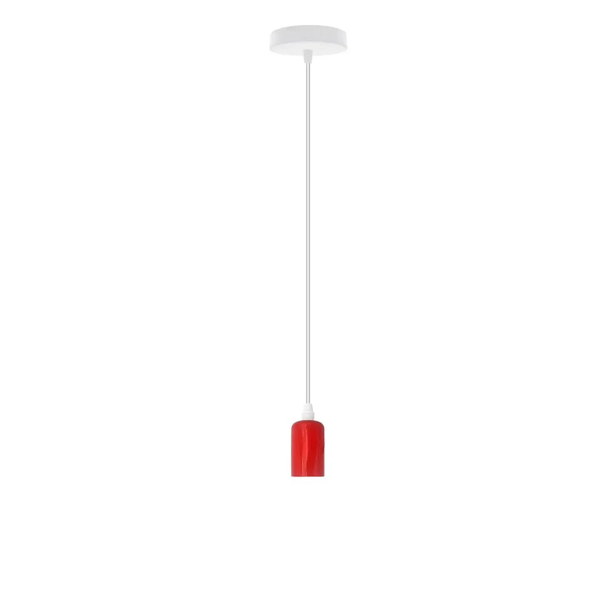 Colourful Silicone Pendant Light – Blue, Green, Red or Yellow, E27 - Red, No Shade, Without Bulb