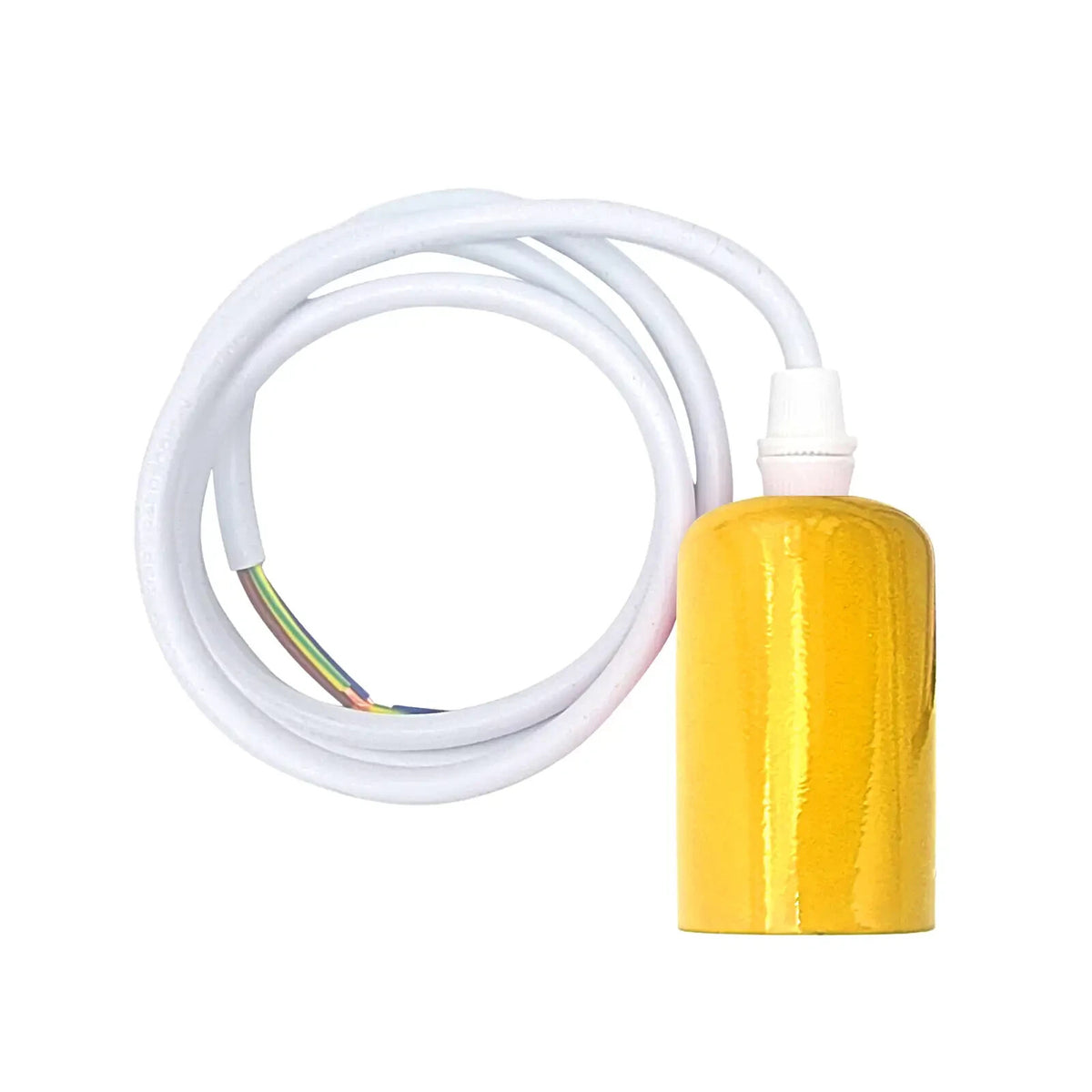 Colourful Silicone Pendant Light – Blue, Green, Red or Yellow, E27 - Yellow, No Shade, Without Bulb