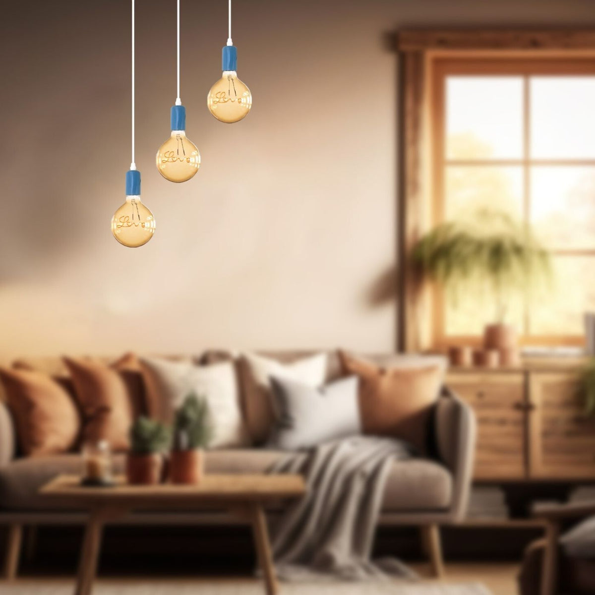 Colourful Silicone Pendant Light – Blue, Green, Red or Yellow, E27