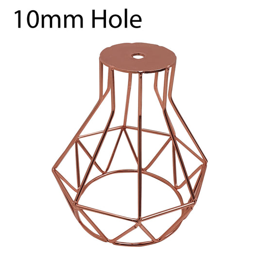 Diamond Cage Lamp Shade – Rose Gold, 10 mm Hole
