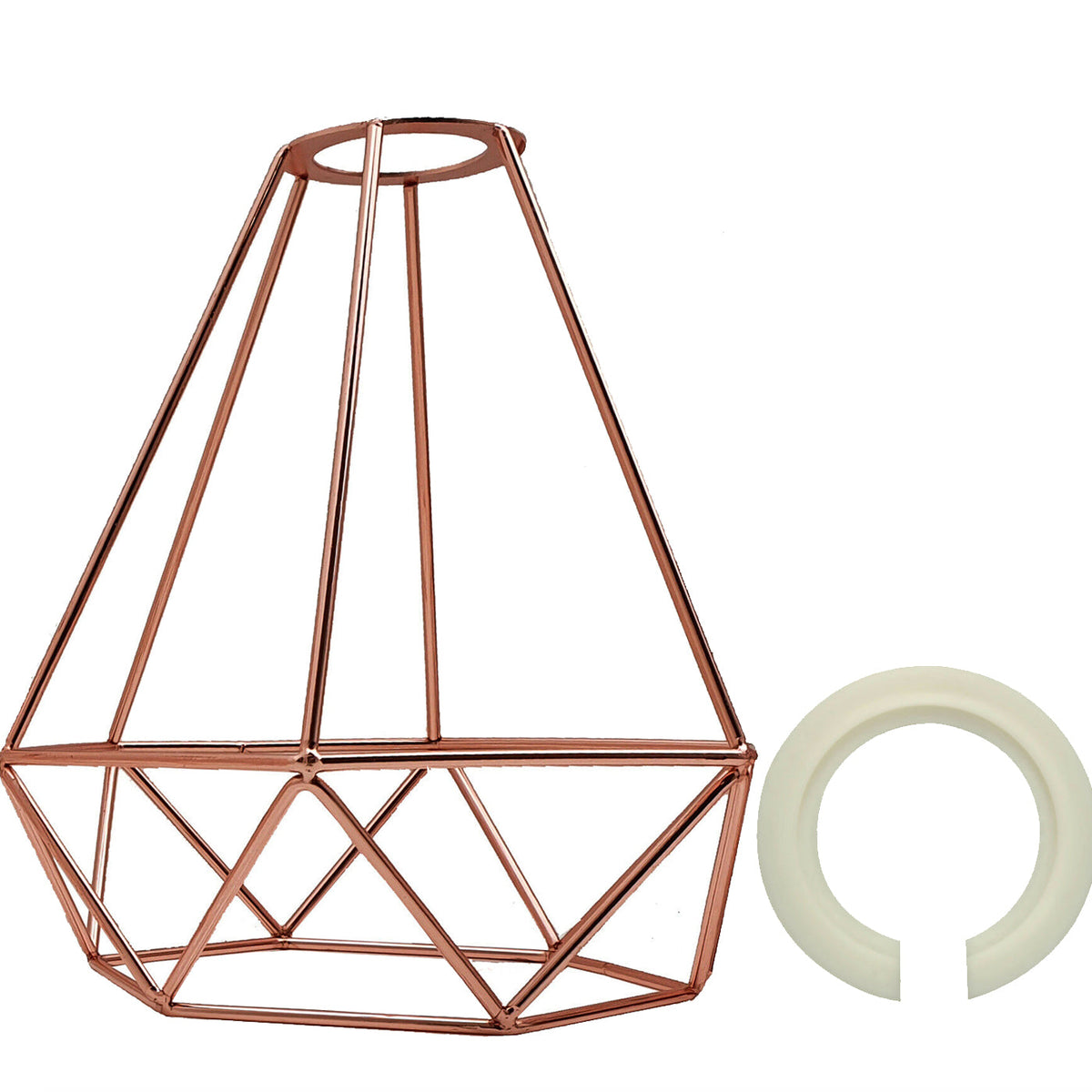 Diamond Cage Lamp Shade – Rose Gold, 10 mm Hole - photo 3